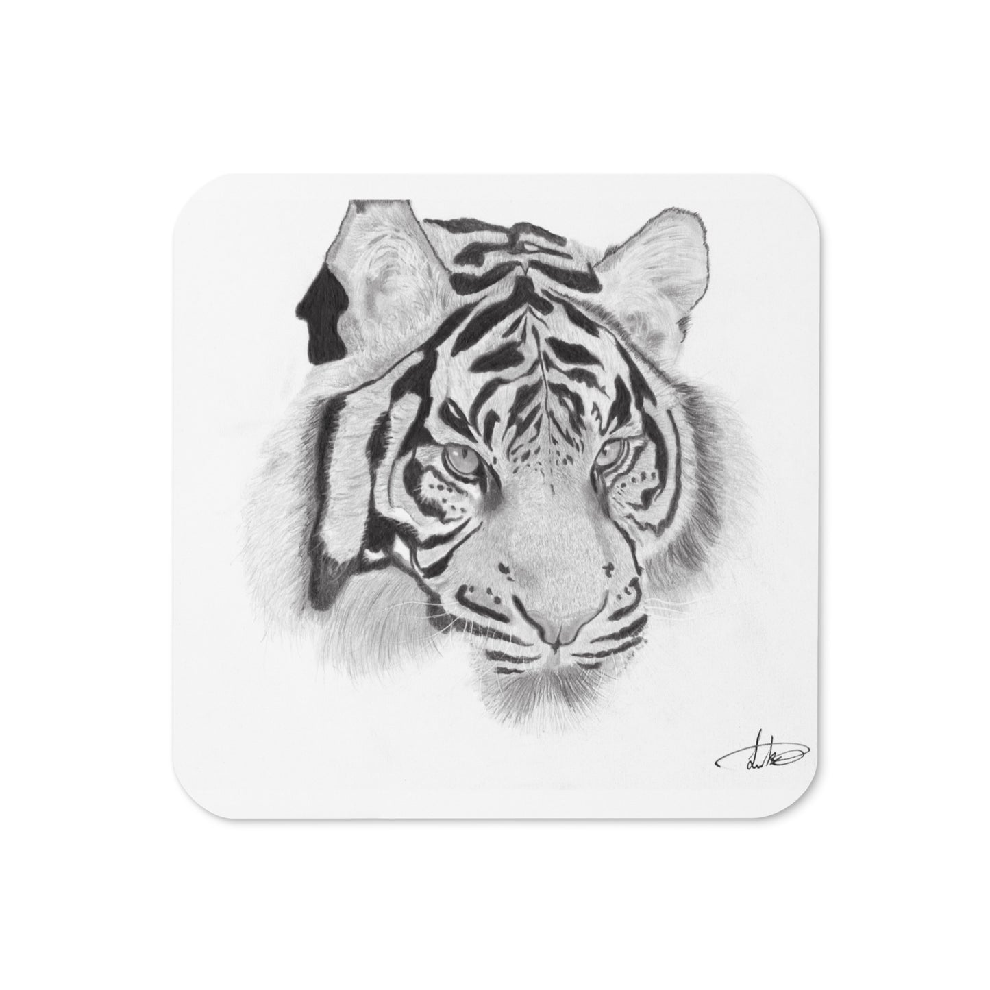 Tiger Coaster (Graphite Print)