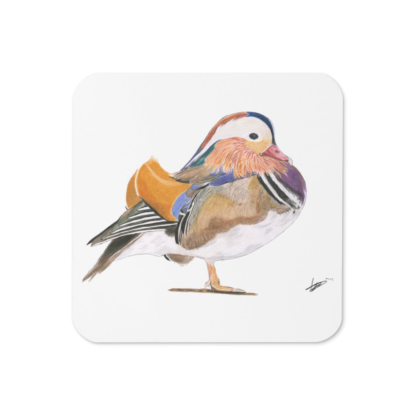 Mandarin Duck Coaster (Coloured Print)