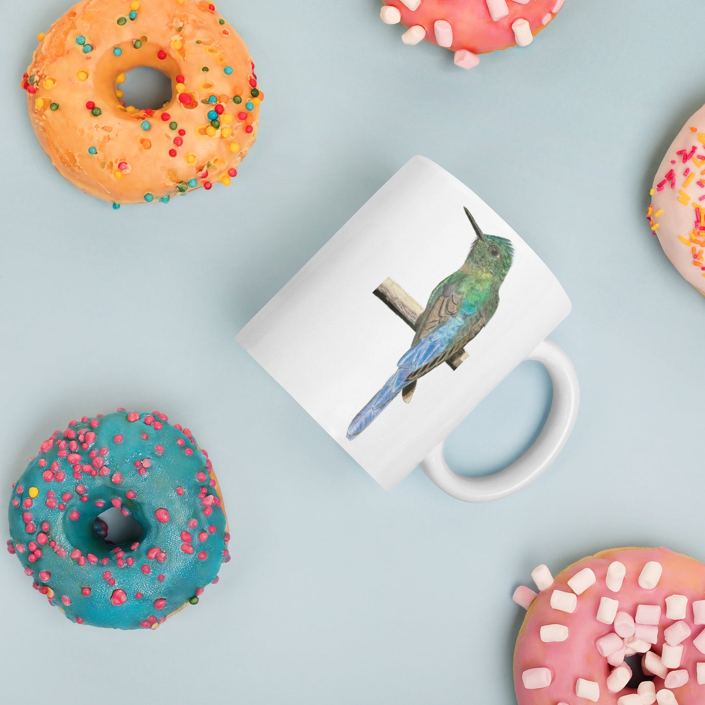 Emerald Blue Hummingbird Mug