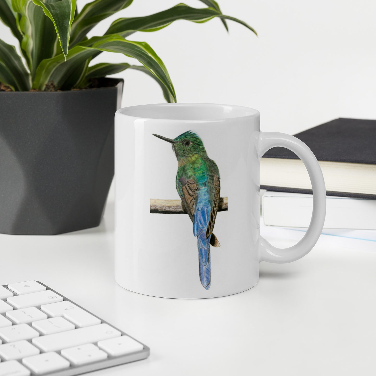 Emerald Blue Hummingbird Mug