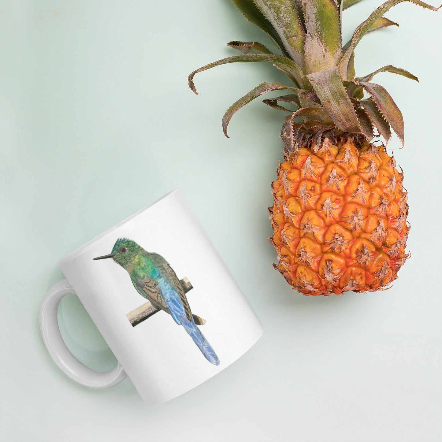 Emerald Blue Hummingbird Mug