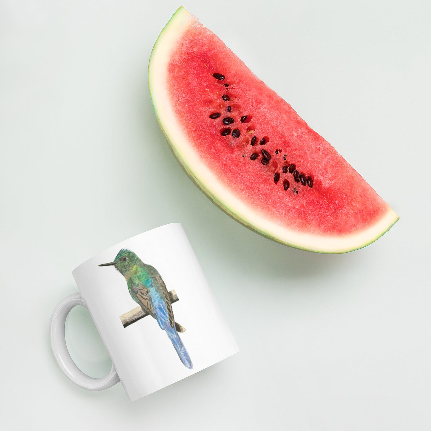 Emerald Blue Hummingbird Mug